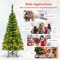 Slim Pre-Lit Pencil Christmas Tree with Warm LED Lights and Metal Stand